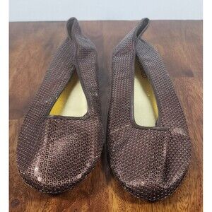 View Dooballo Flamingo Brown Sparking Flats Women's Size 10